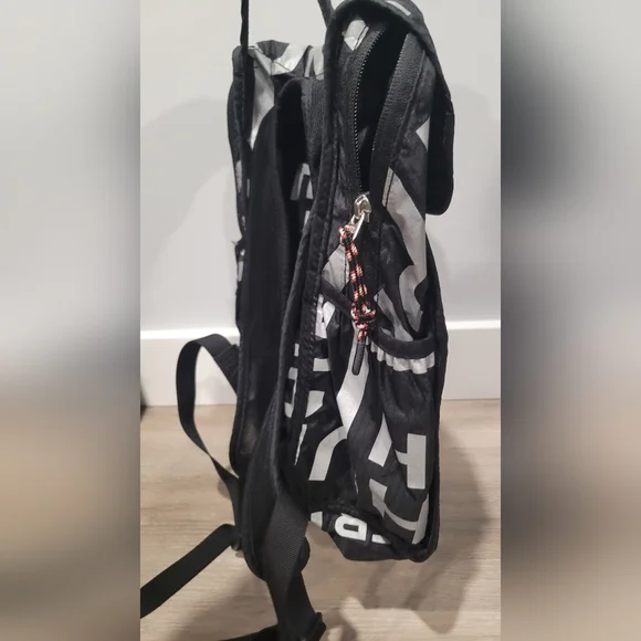 Hunter Nylon Silver And Black Packable Small Backpack - Picture 3 of 12